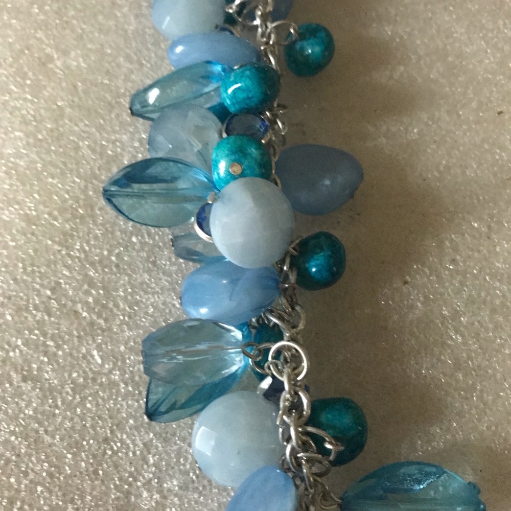 Blue Beaded Charm Bracelet - Women Jewelry